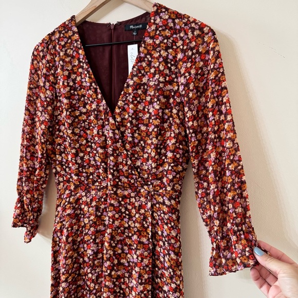 Madewell crossover midi dress - size 0 - Picture 2 of 7